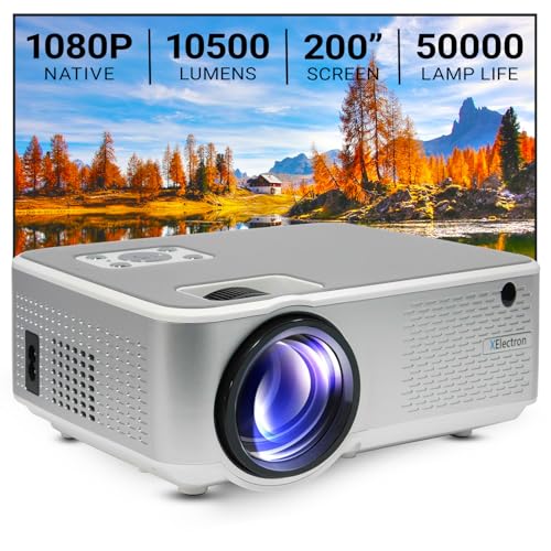 Image of XElectron C9 Pro Full HD 1080p Native Resolution Projector with FTS | 200 inch Screen | 10500 Lumen (Best in Segment) | Inbuilt Speaker | Bluetooth, HDMI, VGA, AV, USB, Audio Out
