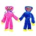 Huggy Wuggy Plüschtier (40 cm/15.7in) Horror Game Plüschpuppe, Poppy Plüschmonsterspielzeug, Weihnachtskollektion Geschenkspielzeug für Kinder und Fans (Blau+Pink)