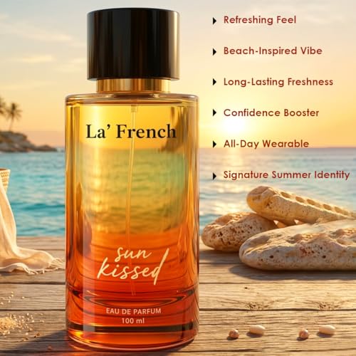 Image of La French Sun Kissed Unisex Perfume 100ml | Long-Lasting Eau De Parfum | Sophisticated Fragrance with Bergamot, Patchouli & Cedarwood Notes | Premium Perfume for Men & Women