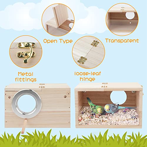 Rypet 180-BIRD NEST BOX-S Parakeet Nesting Box Transparent Design, Bird Nest Breeding Box thumb #2