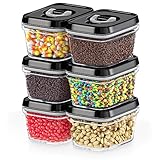 DWËLLZA KITCHEN Airtight Food Storage Containers with Lids – 6 Pieces All Same Size - Pantry Container for Spices, Candy, Nuts, Coffee and Tea, Clear Plastic BPA-Free, Keeps Food Fresh & Dry