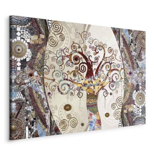 murando - Quadro Gustav Klimt Albero della vita 120x80 cm 1 Pezzo Stampa su Tela Strutturata XXL Quadri Moderni Murale Arte Moderno Grafica Decorazioni Parete Pittura Decori Astratto l-A-0004-b-b