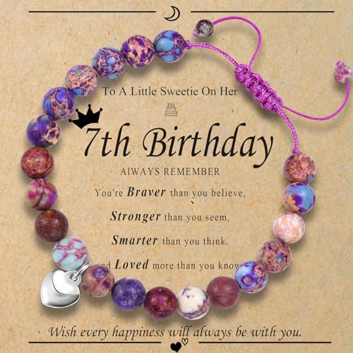 Image of 6th 7th 8th 9th 10th 11th 12th 13th Birthday Gifts for Girls Bead Bracelet for Daughter /Granddaughter /Niece /Friends /Sisters