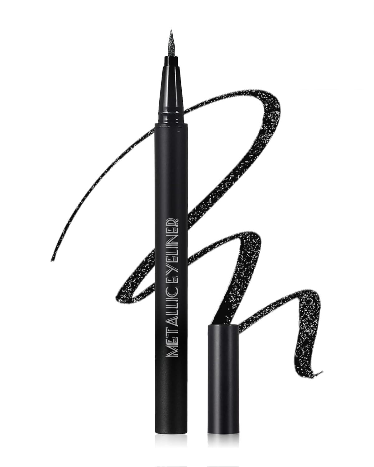 Vawolecy Long-Lasting Waterproof Glitter Eyeliner Pen | Vegan Shimmer Liquid Eyeliner with Metallic Satin Finish | Highly Pigmented, Smudge-Proof Eye Makeup for Day to Night