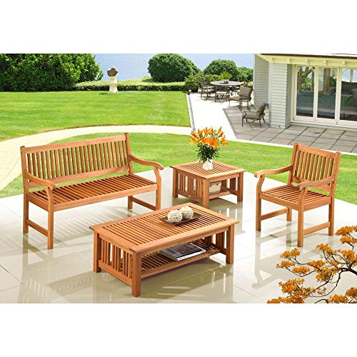 Banco Ripado 3 Lugares Cor Stain Jatoba - 15697 Sun House