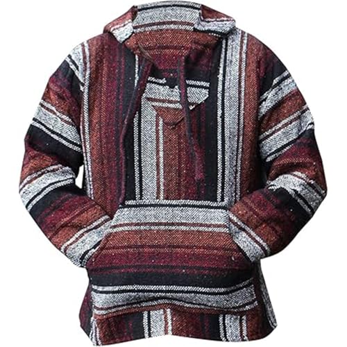 Sweat à capuche mexicain pull67/A au look hippie surf poncho décontracté