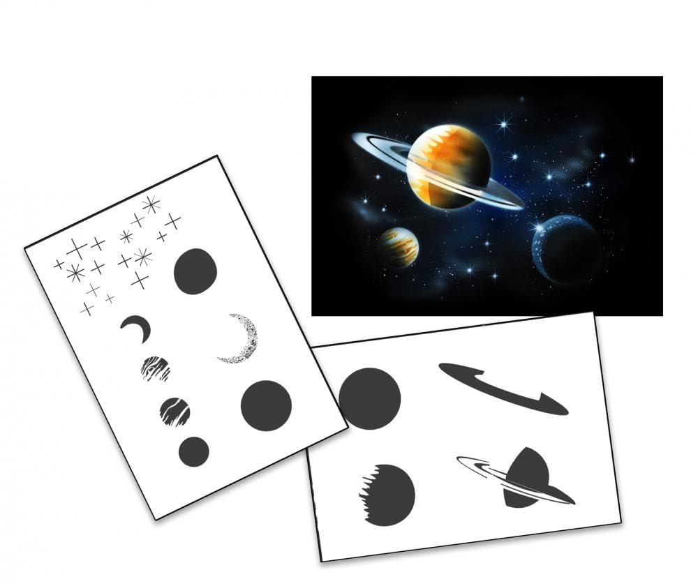 AS-138 Space Airbrushschablone Step by Step Grösse XL
