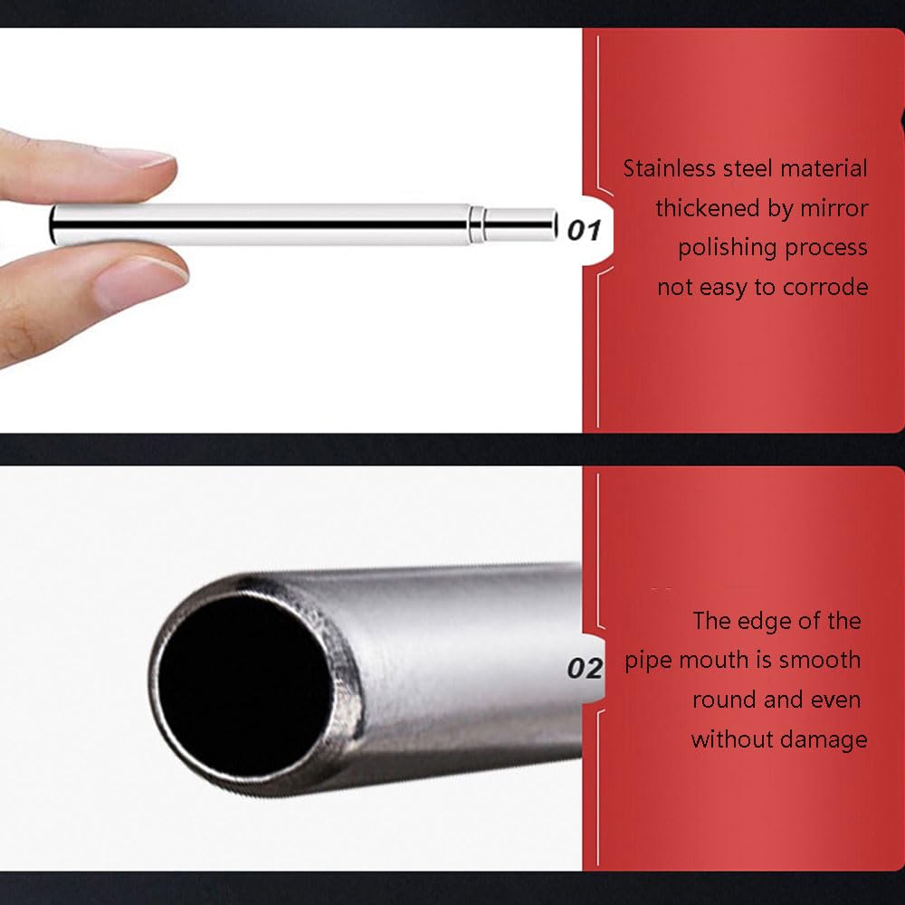 2 Pcs Reusable Stainless Steel Telescopic Collapsible Straws - Portable Metal Drinking Straws for Travel & Home - Image 4