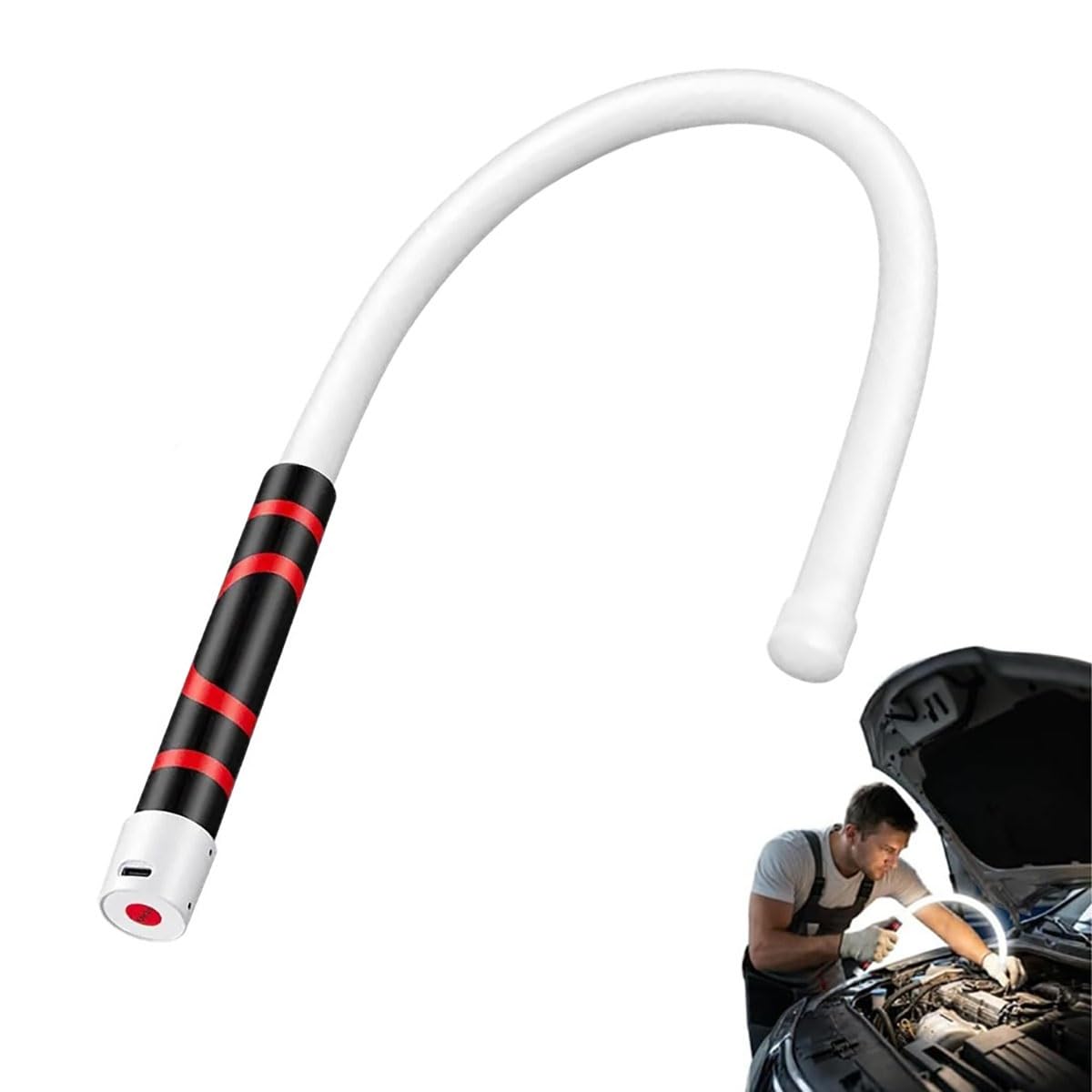 FRYSKYO Flexible LED Flashlight Stick, 27" Bendable Mechanic Work Light Rechargeable 3 Brightness Modes, Automotive Illumination Tool for Car Repair Inspection Tight Spaces