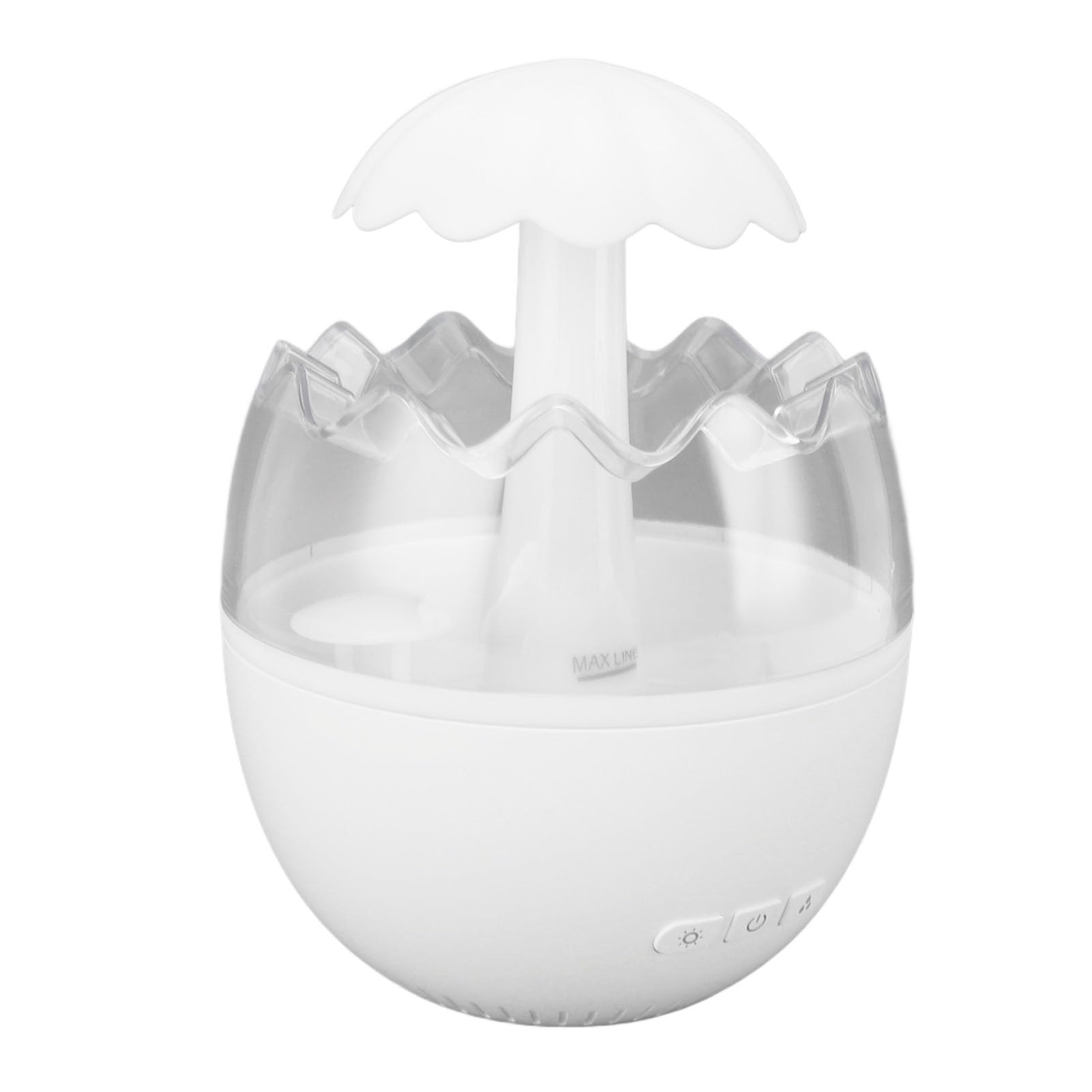 Umidificatore a Goccia D'acqua con Pioggia Regolabile e Rumore Bianco per Camera da Letto Luce Notturna di Ricarica di Tipo C da 450 Ml