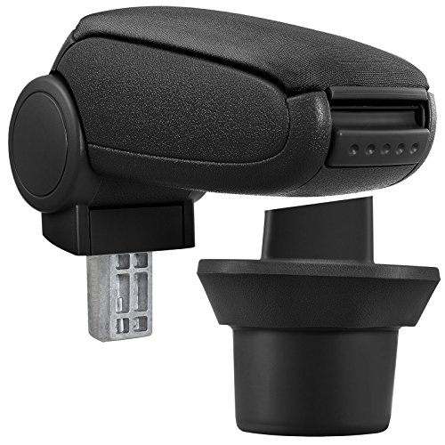 Reposabrazos central negro de tela con compartimento portaobjetos Cover