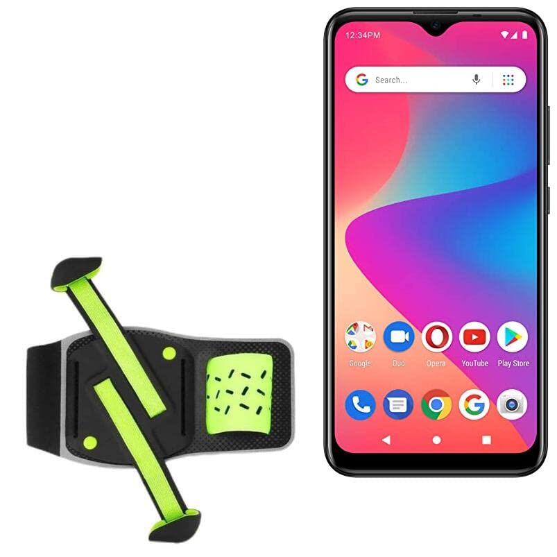 BoxWave Holster Compatible with BLU G50 Plus - FlexSport Armband, Adjustable Armband for Workout and Running - Stark Green
