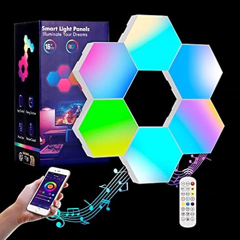 Hexagon LED Licht, Sechseckige LED Wandleuchten RGB Cover