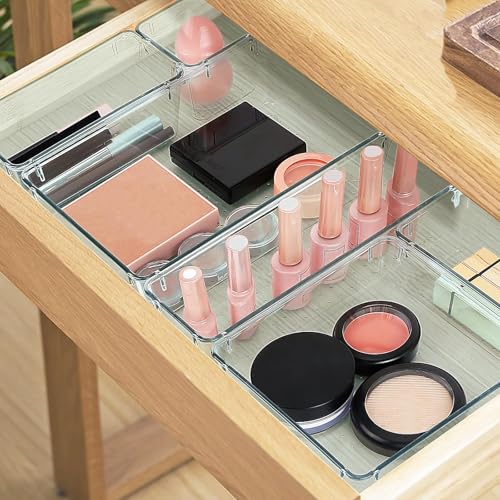 Image of 23 PCS Drawer Organizer Set, 5 Size Bathroom and kitchen organizer Trays