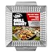 Kaluns Grill Basket - Best Grilling Basket for Vegetables and Shrimp - Heavy-Duty Stainless Steel Material - Perfect Size Fits Most Grills - Great for BBQ or Oven Use BBQ Accesso