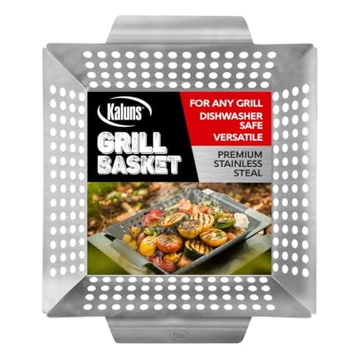 Kaluns Grill Basket For Veggies, Heavy Duty Grilling Baskets For Outdoor Grilling, Large Stainless Steel Vegetable Grill Basket, BBQ and Grill Accessories, Perfect for All Grills and Vegetables