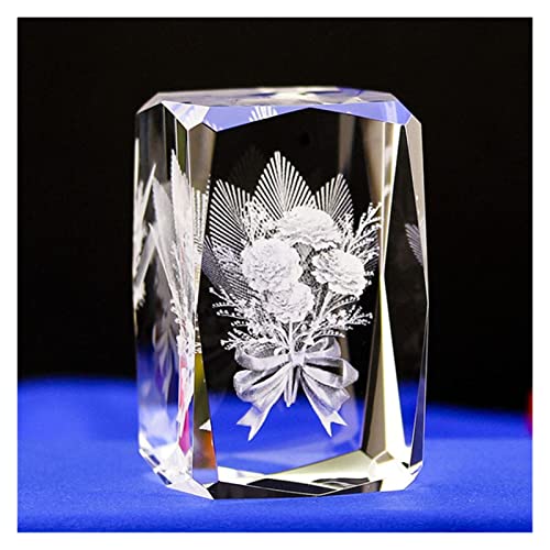 Cristal de quartz 3D rose miniature pour décoration de table de chevet