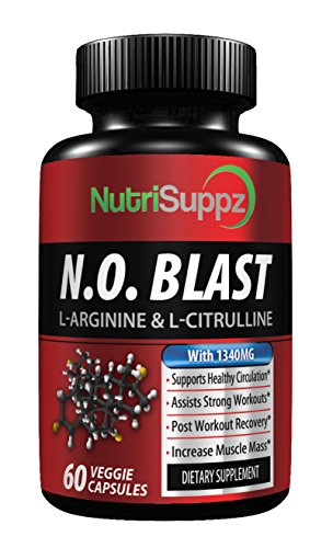 N.O Blast Nitric Oxide Supplement | L Arginine, L Arginine AKG, L Citrulline, Beta Alanine, L Citrulline Malate | Blood Circulation & Heart Health - Muscle Building Pre & Post Workout | Made in USA N.O Blast Nitric Oxide Supplement | L Arginine, L Arginine AKG, L Citrulline, Beta Alanine, L Citrulline Malate | Blood Circulation & Heart Health - Muscle Building Pre & Post Workout | Made in USA