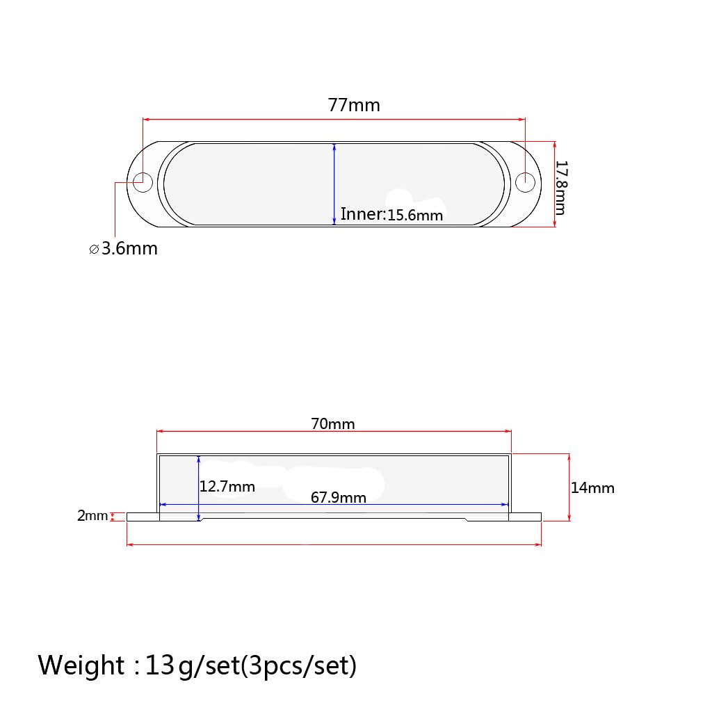RuiJOTWAT 3 Pieces Electric Guitar Sealed Single Coil Pickup Cover For St Strat Stratorcast - Image 3