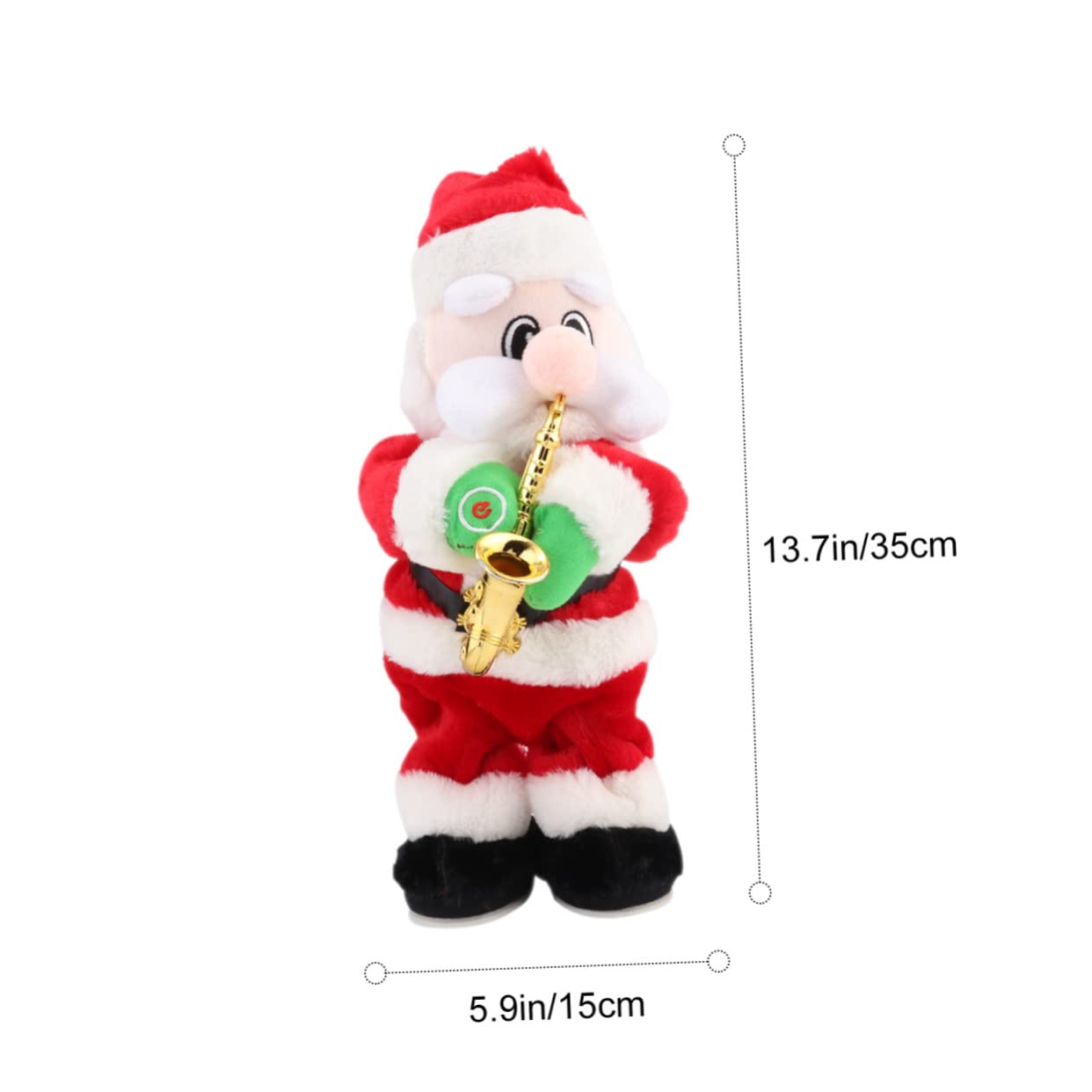 ibasenice Juguete de Papá Noel Saxofón Muñeco Musical Eléctrico como Adorno Navideño para Decorar el Hogar