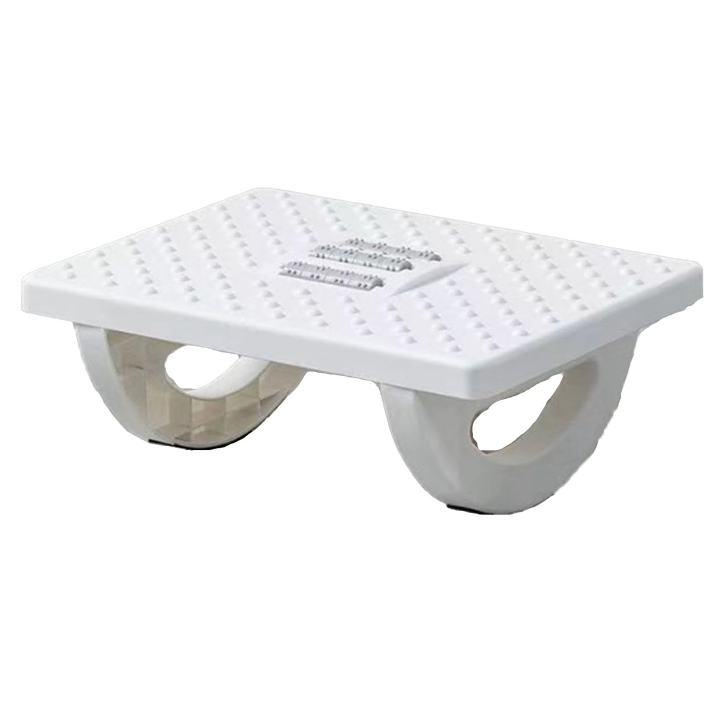 Rolling Foot Stool Under Desk, Foot Massage Rest Step Stool for Home and Office(White)