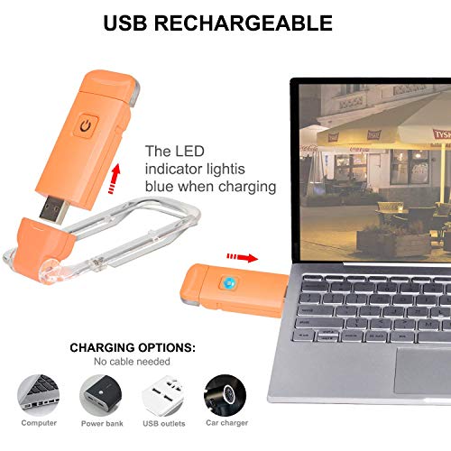 Image of LUXSWAY USB Rechargeable Book Light for Reading,Small Book Reading Light in Bed,Clip On Bookmark Kids Light for Bed,Brightness Adjustable for Eye Care,2 4000K and 2 1550K LEDs for Bookworms