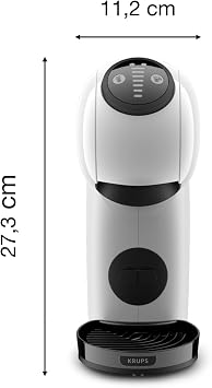 NESCAFÉ Dolce Gusto Krups Genio S Basic Compact Capsule Coffee Machine 15 Bar Pressure 0.8 Litre Capacity Eco Mode Automatic Descaling Warning White KP2431