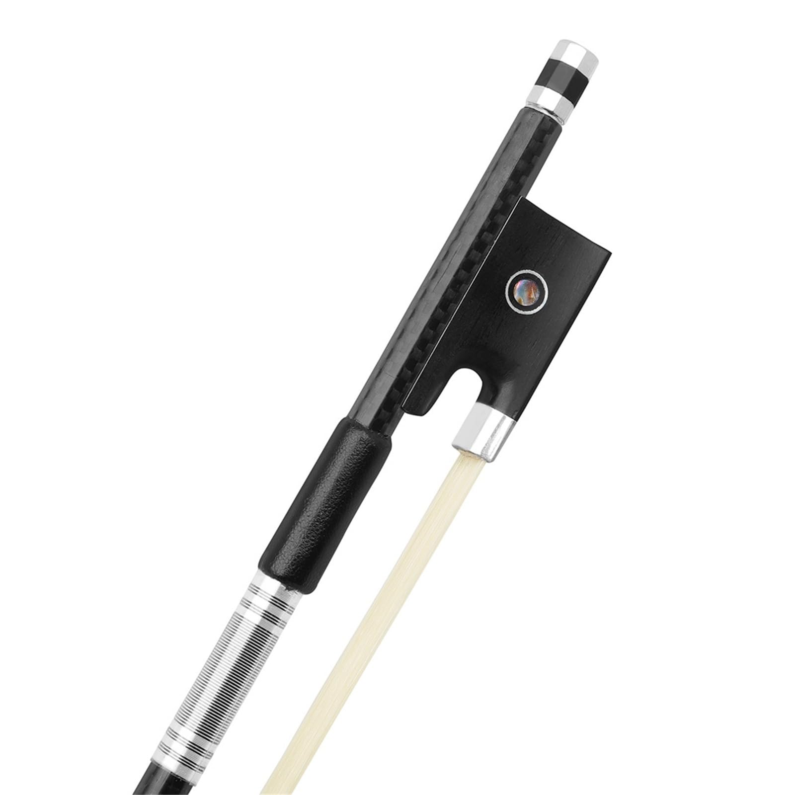Arcos De Violín Para Principiantes Arco De Violín Vara Del Hecha Fibra Carbono Crin Caballo Y Tallado En Ébano(Violin bow)