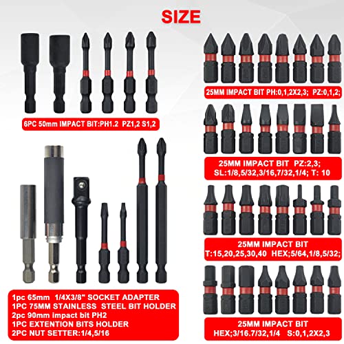 Image of YIYITOOLS Screwdriver Bit Set 45 Piece, Impact Driver Bit Set for Drills and Drivers, Assorted Steel Drill Bits in Storage Case for Wood Metal Cement Drilling and Screwdriving,YY2020051