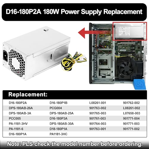 Fuente de alimentación LXun 180W modelo D16-180P2A compatible HP miniatura 3