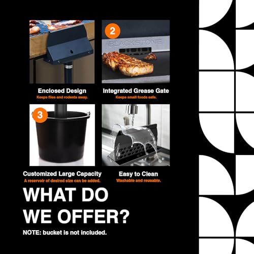 rear grease drainage system for blackstone griddle equipped with enclosed grease catcher funnel blackstone griddle accessory