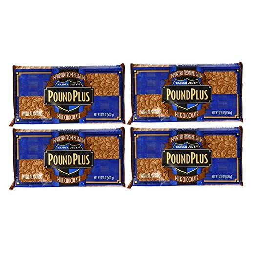 Trader Joe's Pound Plus GIANT Belgian Milk Chocolate with Almonds Bar - 4 Pack (17.6 oz)