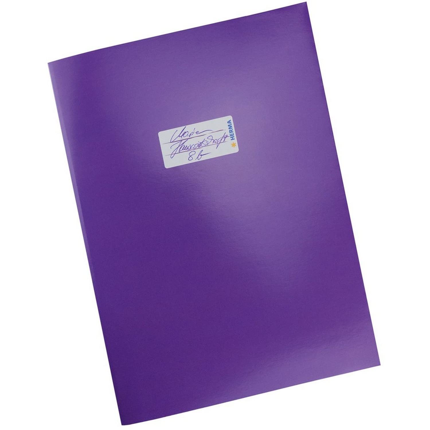 HERMA Cardboard Exercise Book Cover A4, with inscription field, made of extra-strong cardboard, slip on cover jackets for school, purple