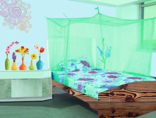 Aarushi Cotton Mosquito Net for Single Bed Green