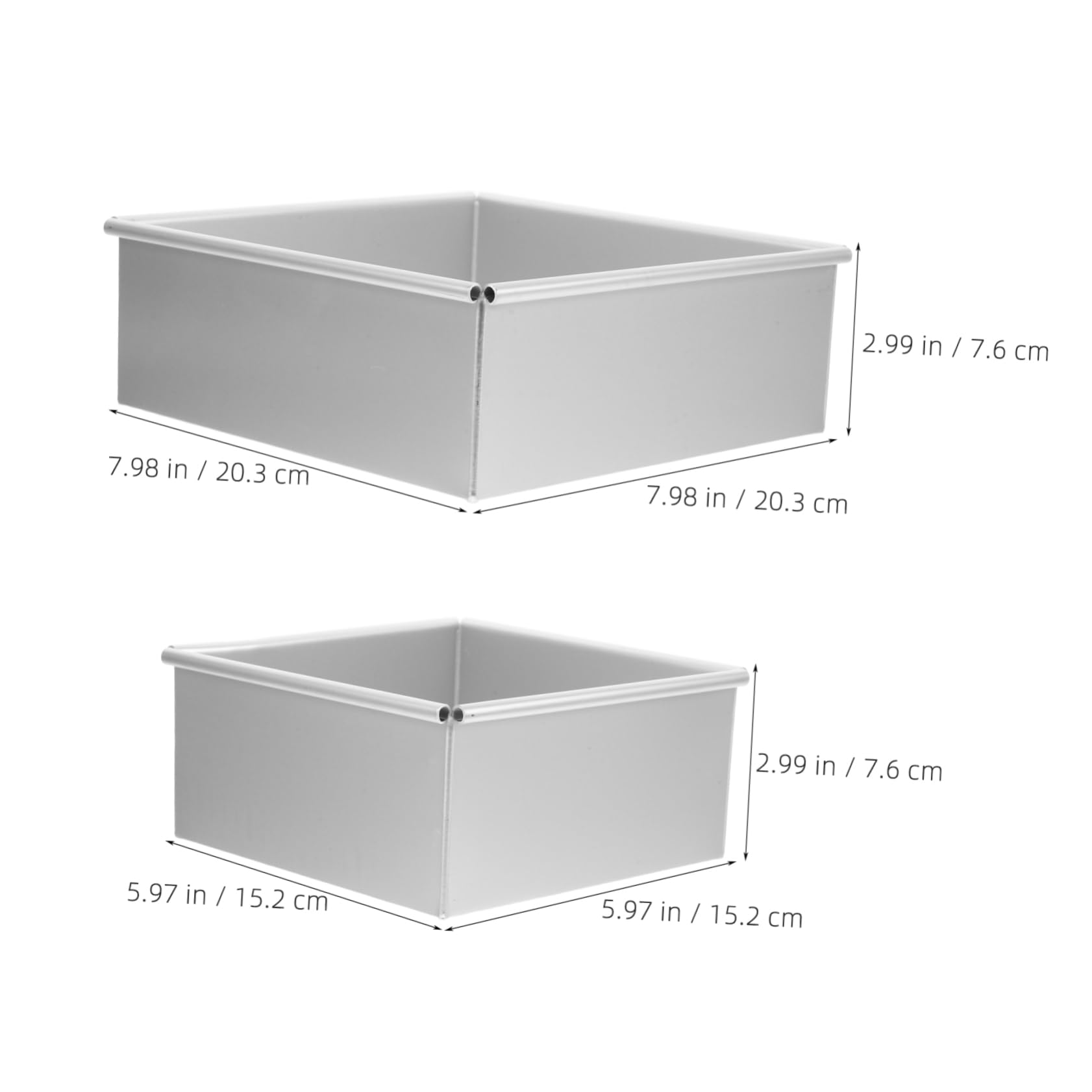 STOBAZA 2-piece Non-stick Square Chiffon Cake Molds Oven Baking Pan Removable Bottom Mousse Cake Multifunctional Baking Accessory