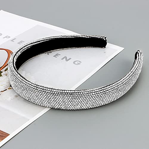 Atoden Rhinestone Headbands For Women Non Slip Fashion Diamond Headband Crystal Glitter Thin Headbands White Head Bands For Women's Hair Sparkly Silver Hair Bands Bling Rhinestone Headpiece Sparkle Hair Hoop Hair Accessories For Women Girls #TOP6