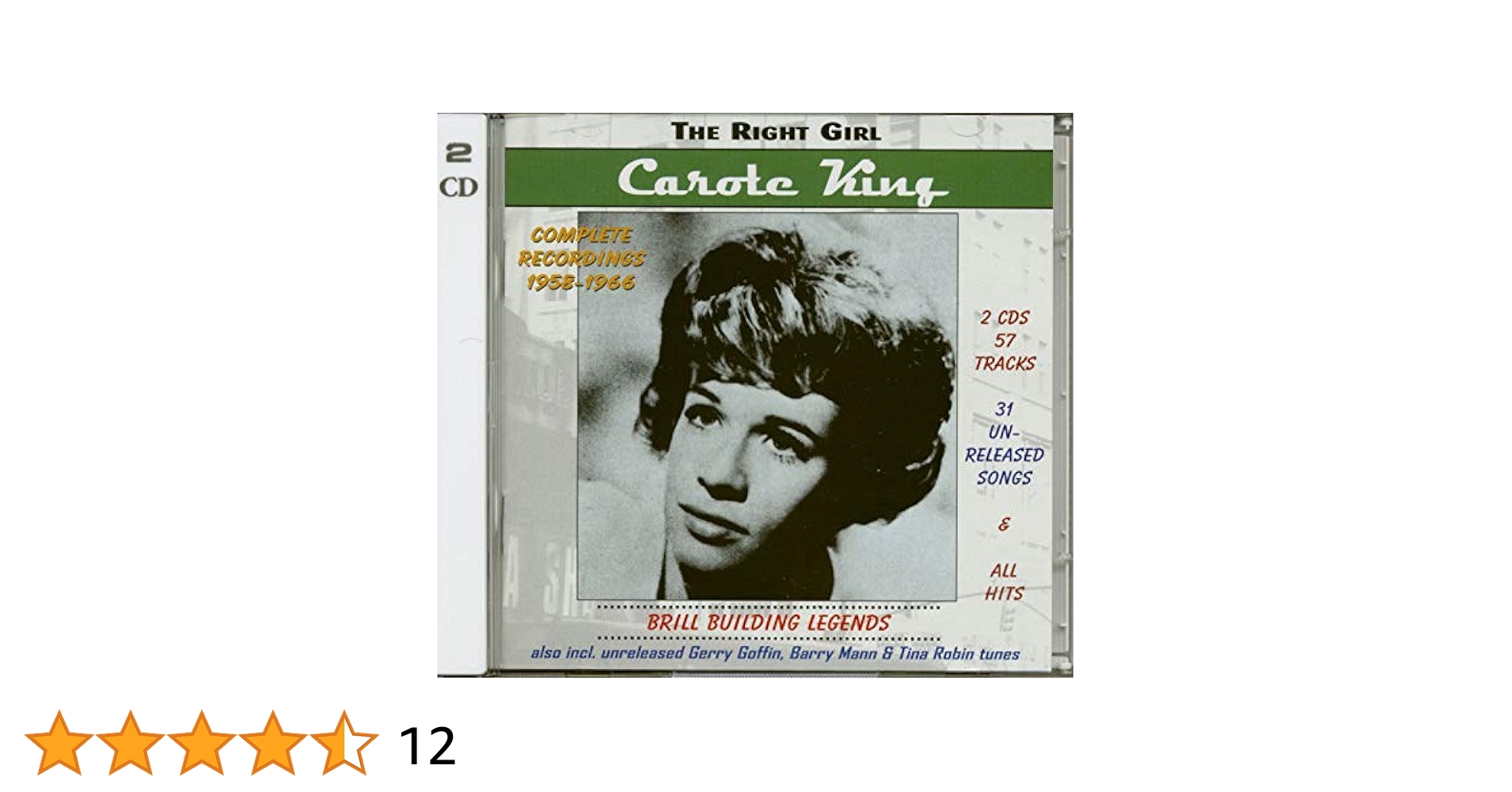 洋楽 Carole King - Brill Building Legends Carole King - Right Girl / Brill Building Legends: Carole