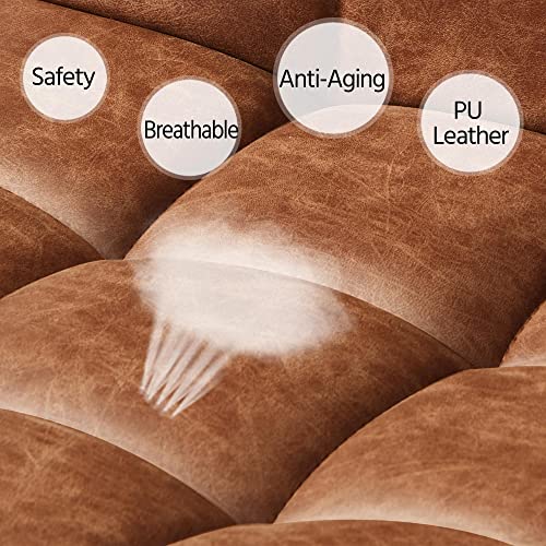 Yaheetech Bar Stools 4Pcs Modern Adjustable Kitchen Island Chairs Counter Height Barstools Swivel Pu Leather Chair Black 30 Inches,X-Large Base And Seat, Retro Brown #TOP6