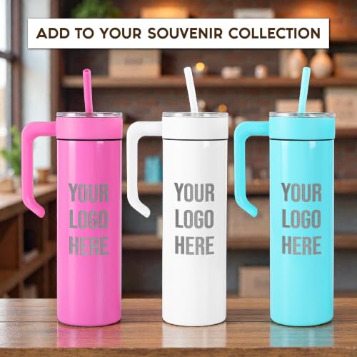 Image of Custom Logo 20 oz Skinny Tumbler, Personalized Business Gift