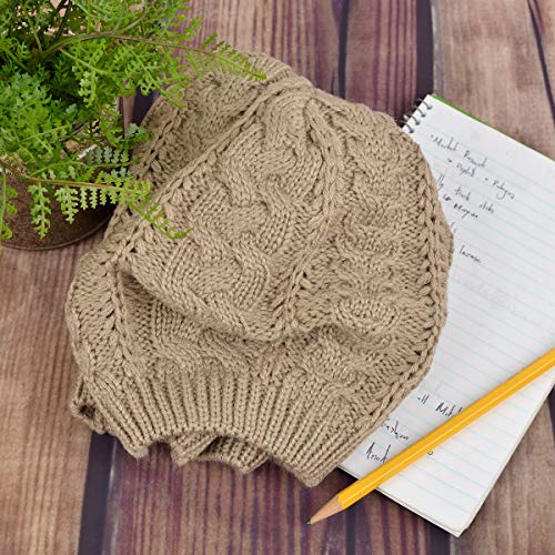 Image of Nollia Soft Knit Solid Color Beanie, Chic, and Lightweight Crochet Knitted Style Beanie Hat for Women, One Size Slouchy Hat