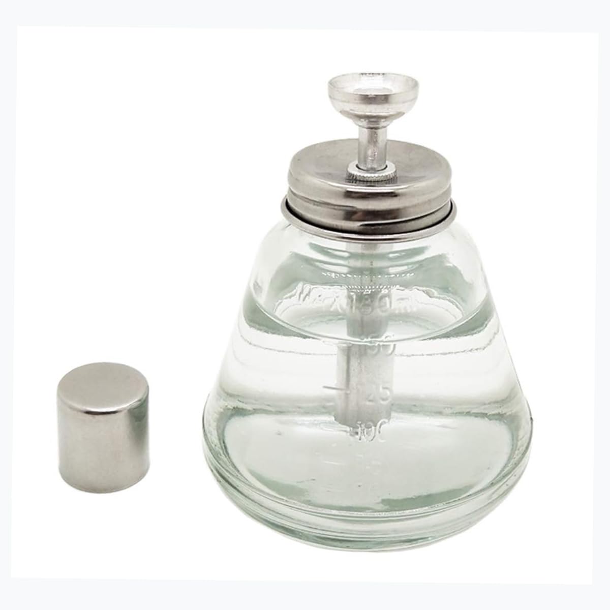 180ml Empty Alcoho Glass Bottle, Thickened Glass Liquid Dispensers with Measuring Scales Pump Dispenser for Nail Polish Remover, Lip Eye Makeup Remover-picture-41