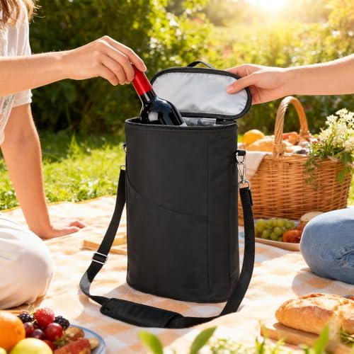 Enfriadora de vino con correa ajustable para pícnics y golf 2