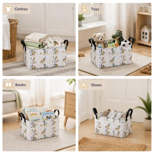Image of Rec Toy Box Chest Kids Hamper Storage Basket Collapsible Organizer Bin Gift Baskets for Home /Dorm /Kitchen /Pet /Office /Closet /Shelf