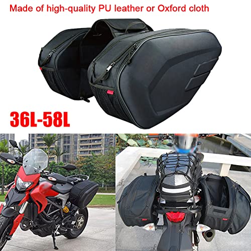 Alforjas para motocicleta Shkalacar, capacidad 36-58L, impermeables, organizador universal trasero con cubierta impermeable para ciclo miniatura 5