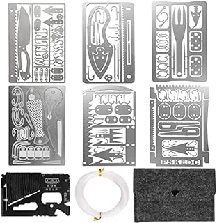WAEKIYTL Survival Card Multitool Camping Fishing Tool with Fishing Line and Survival Credit Card Tools EDC Wallet Multifunctional Survival Tool for Outdoor Hunting Fishing Hiking