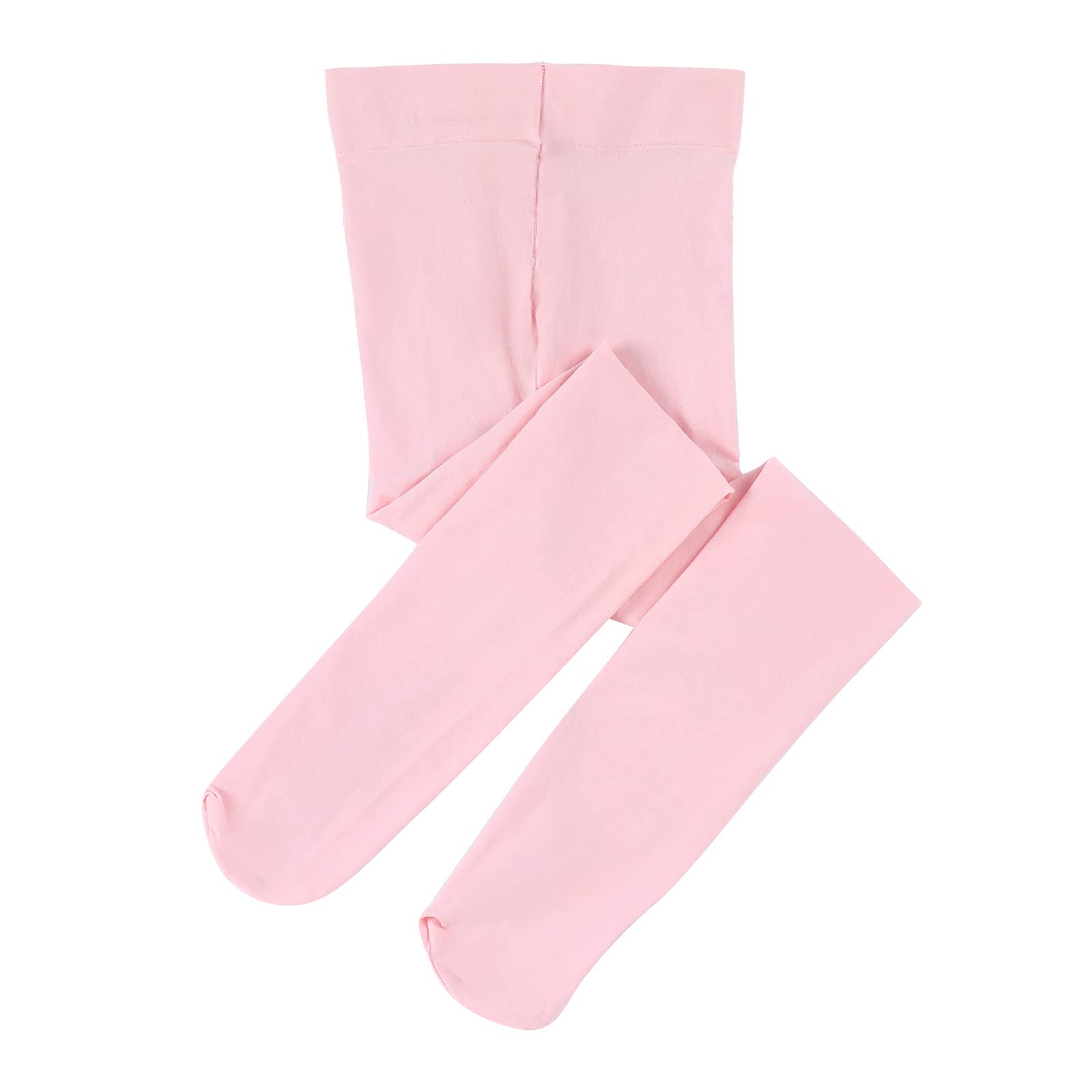 Ballet Tights for Girls Toddler Ultra Soft Dance Ballet Footed Tight Elastic Convertible Pantyhose Ballerina Dancewear Stockings for Little Big Kids Ballet Tutu Skirted Leotard Dress Pink 4-6 Years