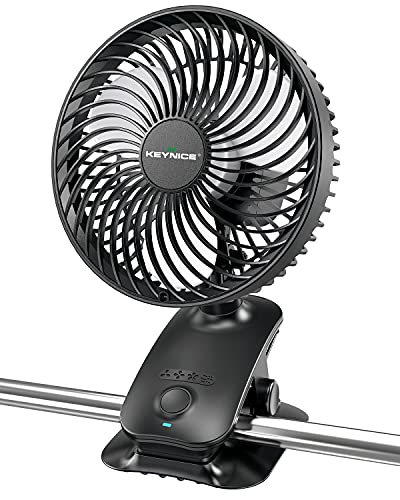 MeryShow USB Desk Fan Portable, Quiet Personal Rechargeable Clip on Fan, Auto Oscillating Fan, Mini Fan for Baby Stroller, Desktop Office Table, Bedroom