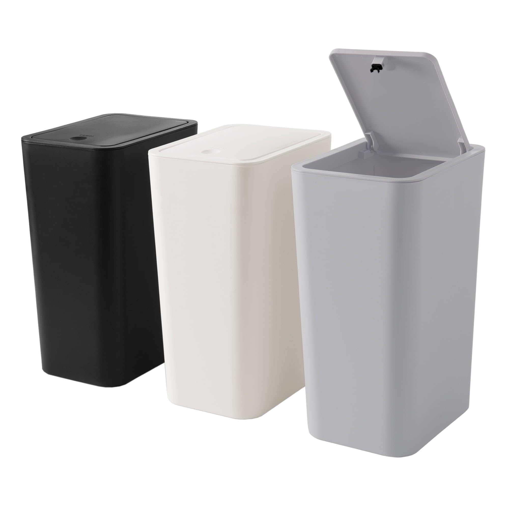 3PACK 2 6 Gallons A Small Plastic Trash can with a Pop-up Lid Suitable for Bathrooms Kitchens Bedrooms