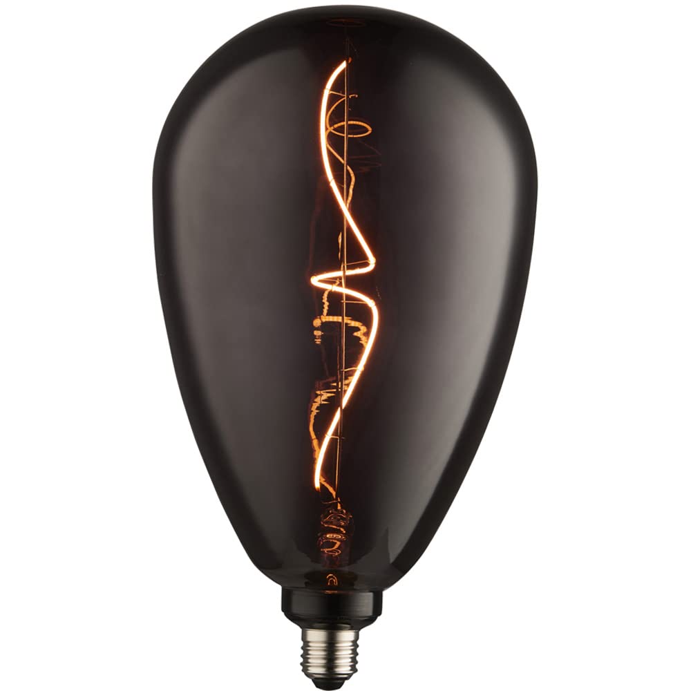 Loops 4W E27 Filament Light Bulb - Smoked Tinted Glass Lamp - 50 Lumen Output - 1800k Warm White - Non-Dimmable Light Bulb - Decorative LED Lighting Accessory