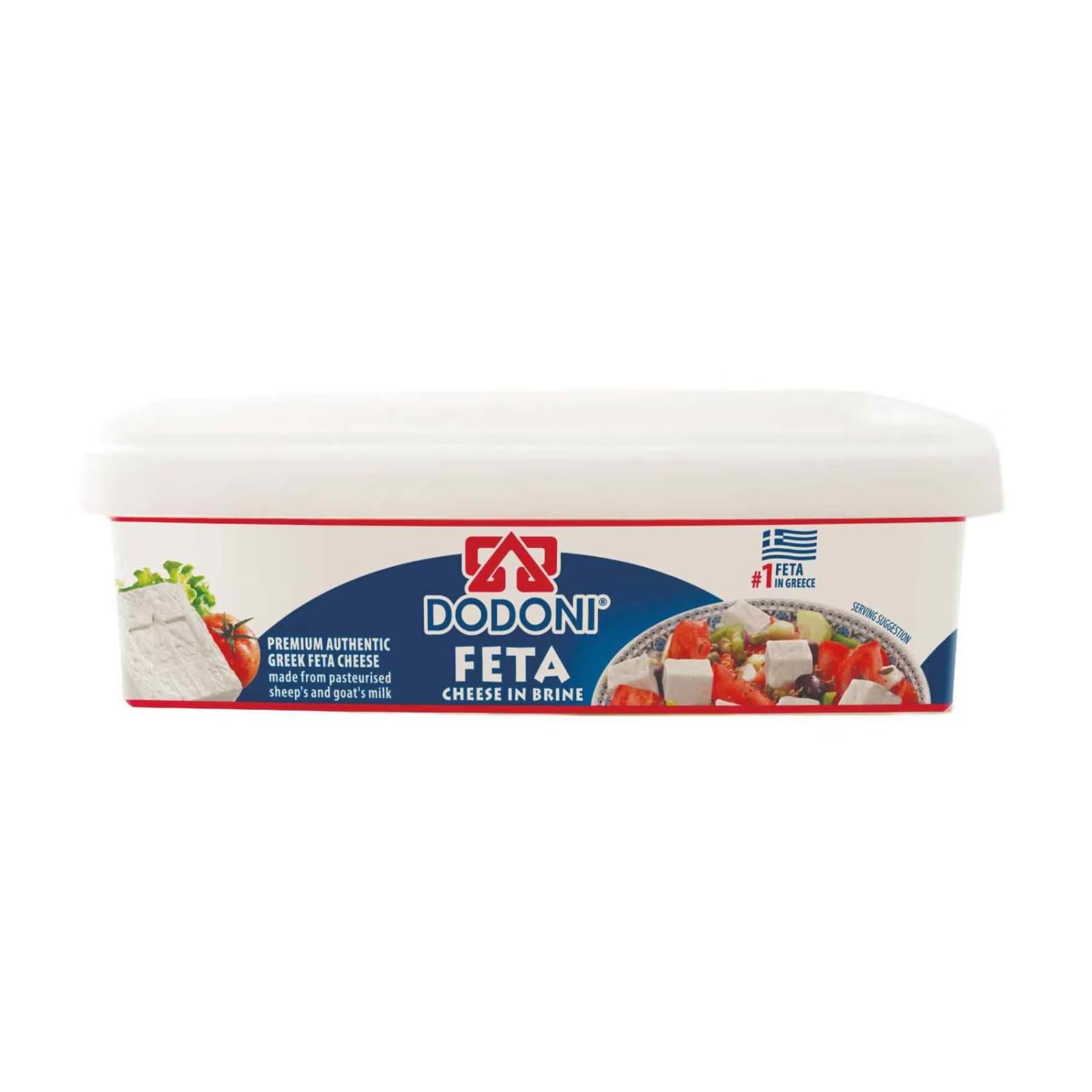 Dodoni Queso de oveja Feta – 1 x 200 g – queso feta griego de oveja en salmuera Premium Calidad Superior Award 2018 43% grasa i.Tr. de Grecia, 70% oveja, 30% de cabra, recipiente de plástico